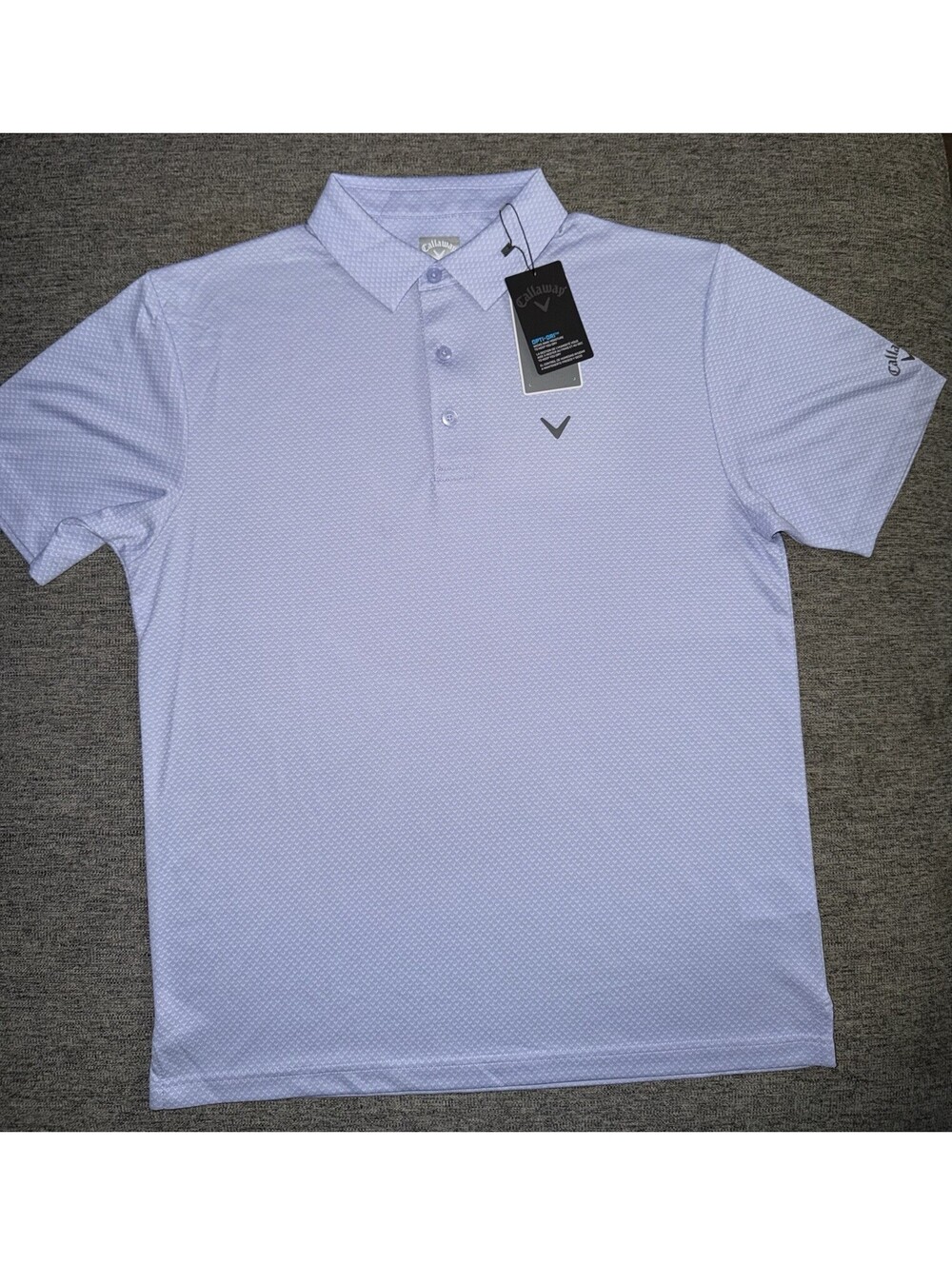Callaway Pro Spin Men’s M Chevron Jacquard Golf Polo Shirt "Spring Lavender" New
